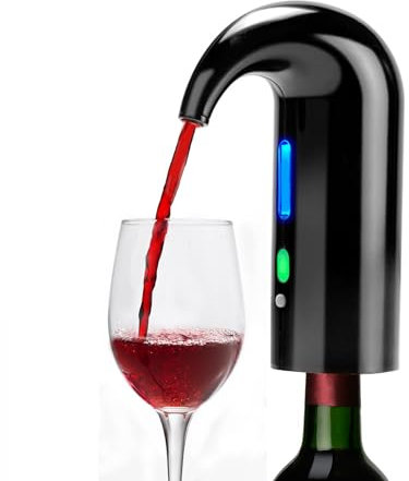 Aireador de vino eléctrico, decantador de vino eléctrico y vertedor de decantador de vino One Touch para tinto y blanco, aireador y dispensador de vino inteligente con USB recargable para viajes