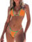 UMIPUBO Damen Triangel Bikini Set Sexy Tanga String Bikinis Einstellbar Bindegurte Bademode Niedrige Taille Bikinihose Schick Swimsuit(Orange,S)