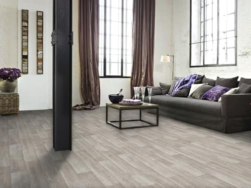 PVC Bodenbelag Vinylboden in heller Holz Optik, Zuschnitt (4m breit, 5m lang)
