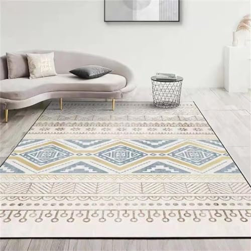 GENERIC Decke Für Sofa Teppiche Groß Für Wohnzimmer Grau blau geometrisches Design Sofa Teppich Schlafzimmer Zubehör pflegeleicht 60X100cm Downtown Girl Room Decor