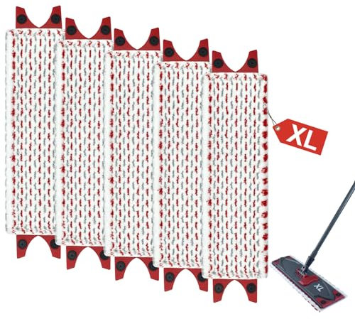 DLAIMI 5 Stück für Vileda Ultramax XL Bodenwischer Ersatzbezug,Mikrofaser Extrabreiter Wischmopp Wischbezug, für alle Hartböden&Waschmaschinen Geeignet