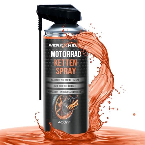WerkXheld Motorrad Kettenspray weiß 400ml & Kettenfett für Motorrad: Hochwertiges Kettenöl für alle Motorräder