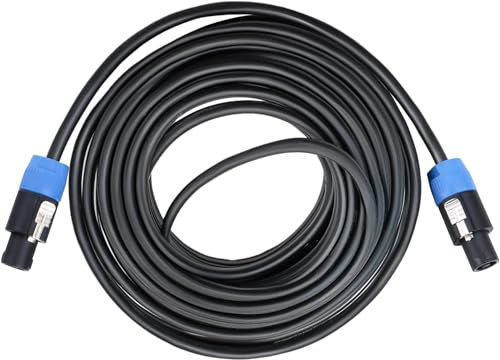 Pronomic pro-line BOXSP2-25 Lautsprecherkabel 2x 2,5 mm² - Professionelles Boxenkabel für DJ & PA - Länge: 25 m - Stecker: 2-Pol Speakon-kompatibel - Spannzangen-Zugentlastung - Schwarz