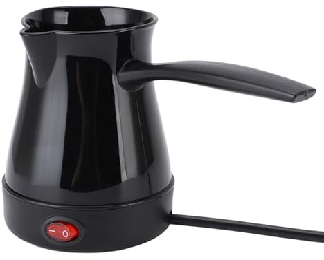 SENECESLI Elektrischer Türkischer Teebereiter, 300 Ml Türkische Kaffeekanne aus Edelstahl, Elektrische Kaffeemaschine, Kaffee-Tee-Wärmer-Wasserkocher für Zuhause und Reisen (BLACK)