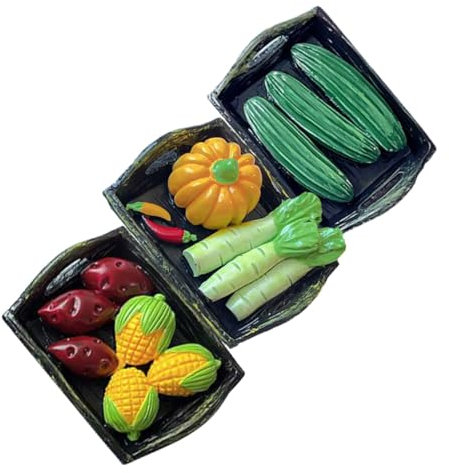 ORFOFE 3pcs Miniature Basket Doll House Accessories with Tiny Vegetables Decor for Dolls House Display and Miniature Model Collectors