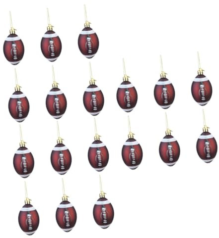 OFFSCH 18stücke Plastikkugeln Weihnachtsbaumkugeln Rugby-Design Festliche Hängeornamente Für Heimdekoration Partys Und Feiertage Weihnachtsdeko Für Besondere Anlässe