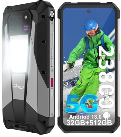 Unihertz Tank 3 Pro Móvil Resistente(2024), 23800mAh Android 14 Movil Todoterreno con Proyector, 6.79 Dual 5G SIM Telefono Smartphone Irrompible 32GB RAM+ 512GB ROM/2TB, OTG/Face ID/Camping Light/GPS