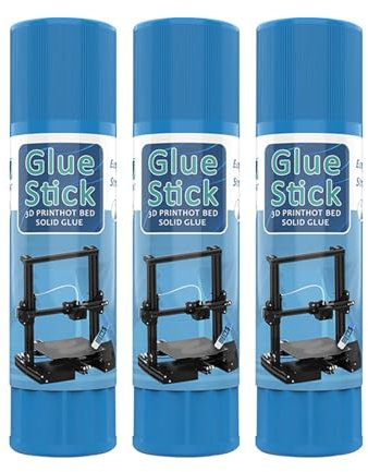 3 Pack 3D Glue Stick for 3D Printer Accessories, Gluestick, Quick Drying PVP Adhesive for Hot Bed, Perfect for PLA, ABS, and PETG, Washable and Easy to Use for Optimal Adhesion