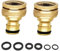 2 Pcs Garden Hose Connector, Brass Hose Tap Connector 3/4 & 1/2 Female Threaded Tap Adapter, Outdoor Tap Fittings for Hosepipe, Kitchen Faucet, Outside Leak-Proof Metal Connectors and Fittings
