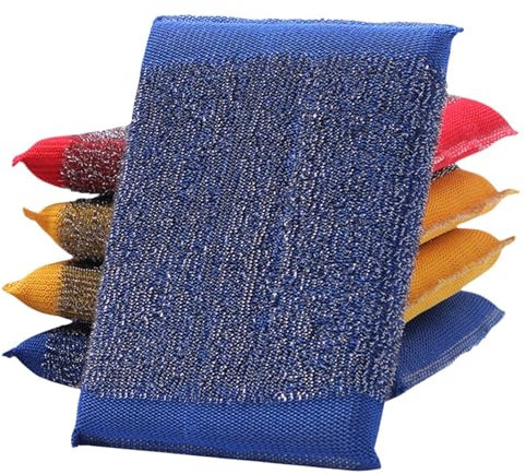 6 esponjas de Acero Inoxidable para Limpiar, estropajos de Doble Cara, Esponja de Alambre de Acero, Esponja de Cocina, Estropajo de Cocina para vajilla