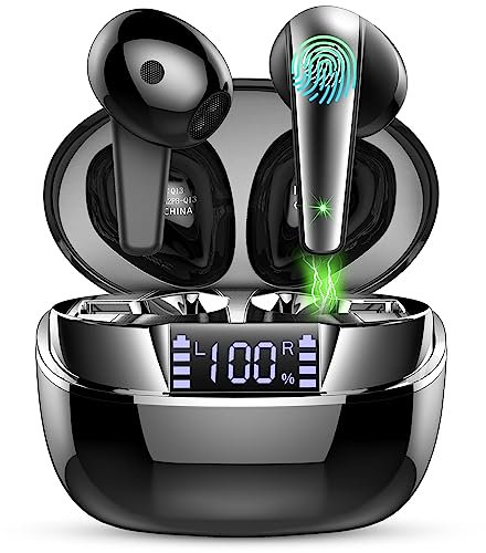 Cuffie Bluetooth 5.4, Mini Auricolari Bluetooth Stereo HiFi, 4 HD Mic Cuffie Wireless In Ear con ENC Cancellazione Rumore, 30H Cuffie Senza Filo LED Display, IP7 Impermeabili Cuffiette per Android/iOS