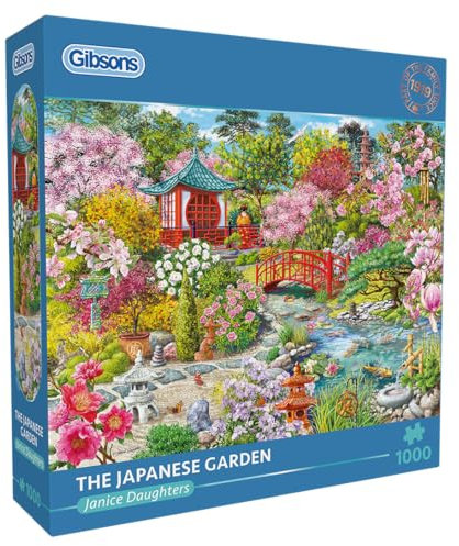 Gibsons The Japanese Garden, 1000 Teile Puzzle, schöne japanische Pagode, buntes Kunstwerk-Puzzle für Erwachsene, nachhaltiges Premium-Paket, 100 % recyceltes Brett, tolles Geschenk, Gibsons Games