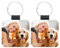 Kiddo Sky Porte-clés en Cuir Personnalisé pour Homme Double Face avec Photo Personnalisée pour Couple Petit Ami Famille (Carré)