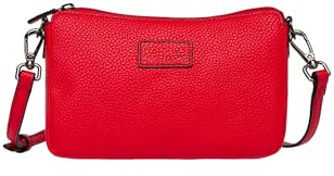 SOCCX Damen Kleine Crossbody Bag mit Label Badge Clear Red None