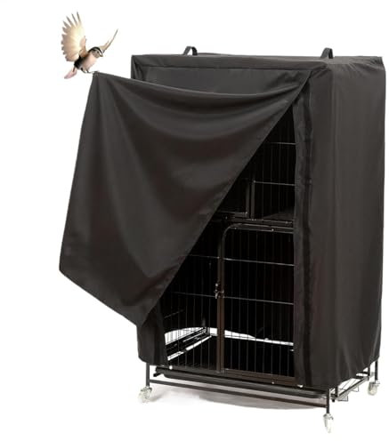 Funda grande para jaula de pájaros, transpirable, protector de jaula nocturna lavable, 48 x 48 x 102 cm, cubierta cuadrada impermeable para periquitos, loros, cacatúas