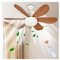 Lights Bulb Ceiling Fan for Bedroom Dimmable E27 Base Led Ceiling Fans with Light and Remote Control 3 Colors 3 Speeds Modern Kitchen Screw In Ceiling Fans Lamps UK (52cm/20.47in , Base Not Included)