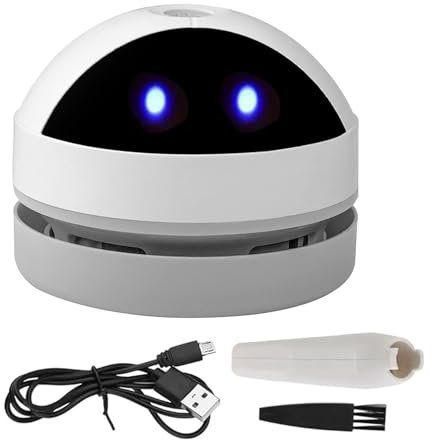 Roontin Tischstaubsauger – USB Wiederaufladbarer Tischsauger, Kabelloser Mini Tisch Staubsauger mit Starker Saugkraft & 120 Min Laufzeit, Geräuscharm & Tragbar für Büro, Auto, Haushalt & Schule