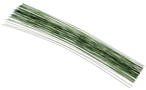 PATIKIL 100 Pcs Alambre Para Tallos Florales Calibre 22 16 Verde Oscuro | Accesorios De Tallos Artificiales De Hierro Envuelto En Papel, Para Ramos DIY Y Decoración Artesanal