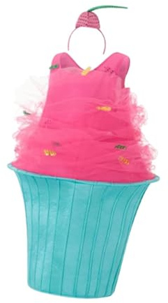 Cupcake-Cosplay-Kostüm mit Hut für Damen, Familienfeier, Halloween, Tanz, Eiscreme, Kuchen-Outfit