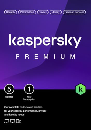 Kaspersky Premium Total Security 2026 | 5 Devices | 1 Year | Anti-Phishing and Firewall | Unlimited VPN | Password Manager | Parental Controls | 24/7 Support | PC/Mac/Mobile | Activation Code by Post