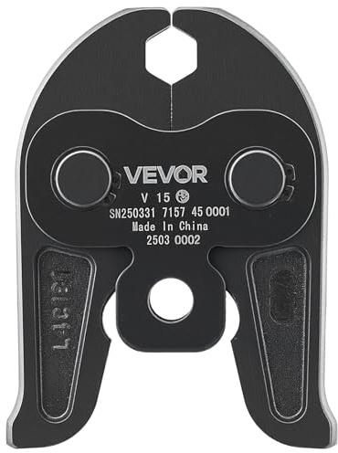 VEVOR Ganascia di Pressatura V15, Ganascia da 15 mm per Tubi in Acciaio Inossidabile a V Attrezzatura per Crimpatura in Acciaio Cementato Compatibili con Utensili di Pressatura Standard