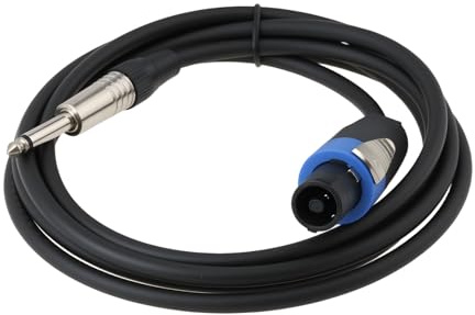 ECSiNG Câble Haut-Parleur Speakon vers Jack 6,3 Mm pour Enceintes Amplificateurs Mixeurs 2,5 M de Long