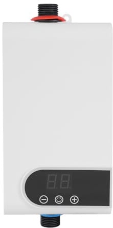 Elektronischer Durchlauferhitzer, 5500 W Elektrische Warmwasserbereiter tankloser Mini-Warmwasserbereiter mit LED Temperaturanzeige, Instant Klein Durchlauferhitzer für Küche