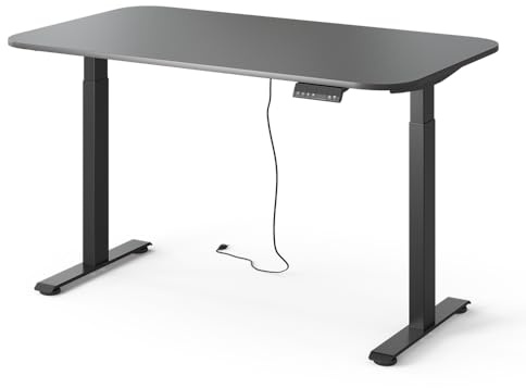 Vicco Schreibtisch höhenverstellbarer Elevate Schwarz/Anthrazit 140x80 cm | 2 Motoren, zur Nutzung als Arbeitsplatz oder Computertisch geeignet