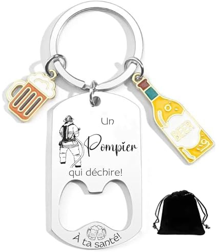Cadeau Pompier/Soldat/Gendarme/Livreur/Policier/Routier/Porte-Clés Personnalisé - Cadeau Unique pour Collègue de Travail, Ami, Famille - Porte Clef Idéal pour Cadeau de Noël, Anniversaire