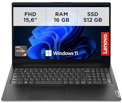 Lenovo V15 G4 AMN, PC portatile professionale 15.6 Full HD con processori AMD Ryzen 5, memoria RAM DDR516GB e SSD ultra-rapida 512GB, Windows 11 Pro – Nero