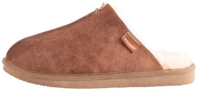 Shepherd of Sweden - Sheepskin Slippers - Men - 100% Real Sheepskin - Slip In - Comfort - Soft and Warm - Antique Cognac - 11 UK