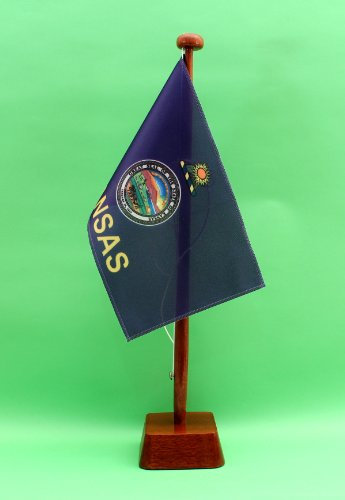 Kansas USA Bundesstaat 15x25 cm Tischflagge in Profiqualität, nur Tischflagge