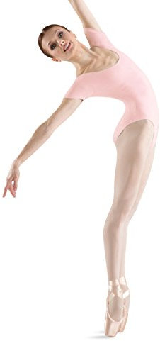 Bloch Dance Damen Cavalier Gymnastikanzug, kurzärmelig, Hellrosa, Größe L