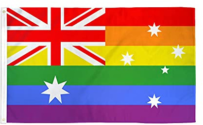 AZ FLAG Australia Rainbow Flag 150x90 cm 100D Polyester 2 Grommets | Indoor and outdoor use Gay pride 3x5 ft decorative flag double stitched seams and reinforced edges with metal grommets