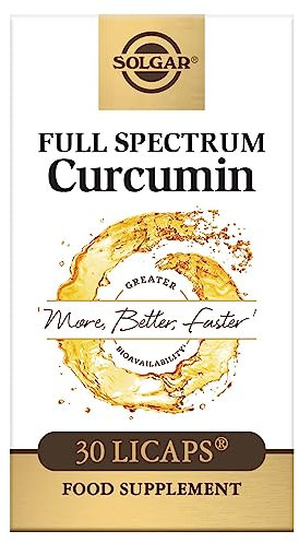 Solgar Full Spectrum Curcumin Softgels - Pack of 30 - Liquid Extract of Turmeric - Supports Brain, Joint, & Immune System Health - Gluten Free, Gold