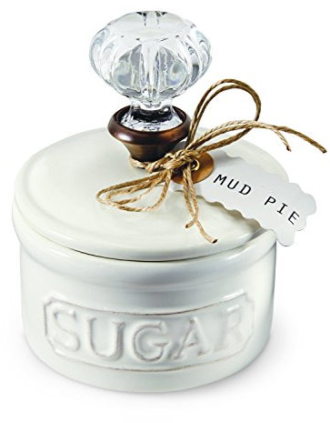 Mud Pie Door Knob Sugar Bowl, White