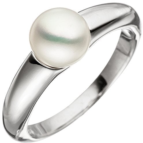 Jobo Damen Ring 925 Sterling Silber 1 Süßwasser Perle Perlenring Silberring Größe 62
