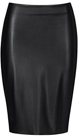 Wolford Estella Faux Leather Pencil Skirt for Women Sophisticated Knee-Length with Stretch for Comfort Chic Minimalist Design Black 36 Small