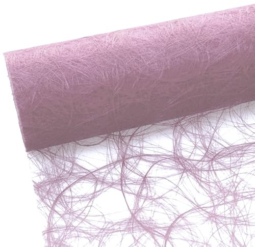 Sizoweb Tischband - 25 Meter Rolle + 100 Dekodiamanten Gratis (20cm Breite, Altrosa)