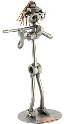 Steelman24 I Schraubenmännchen Querflöte Mit Persönlicher Gravur I Made in Germany I Handarbeit I Geschenkidee I Stahlfigur I Metallfigur