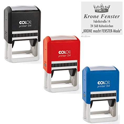 Stempel COLOP Printer Rechteck 54 | mit individueller Textplatte/Logo | präziser Stempel ideal für alltägliche Bürotätigkeiten | 50 x 40 mm - 8 Zeilen