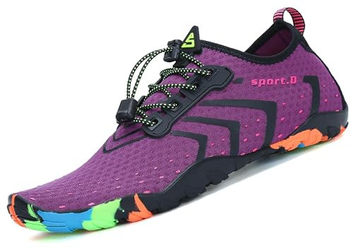 SAGUARO Chaussure d'eau Homme Femme Chaussures Aquatiques Respirant Séchage Rapide Chaussures de Plage, Violet 41