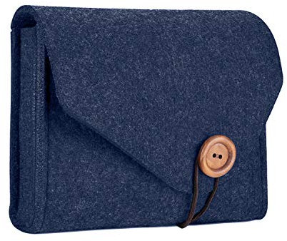 ProCase Felt Aufbewahrungskoffer Tasche, Portable Travel Electronics Zubehör Organizer Tasche für MacBook Laptop Maus Power Adapter Kabel Power Bank Handy Zubehör Ladegerät SSD HHD (Navy)