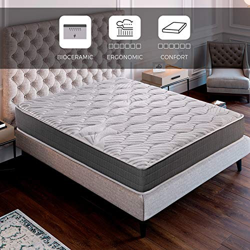 ROYAL SLEEP - Colchón Viscoelástico con Hilo de Carbono y Biocerámico | 90x190 | Altura 23cm | Firmeza Alta | Gama Alta | Efecto Antiestrés y Regenerador | Ceramic