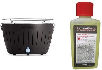Lotus 91.577 griglia a carbone, carbone, 35 x 26 x 23,4 e Lotusgrill Sicherheitsbrennpaste di bio-etanolo, Trasparente, 200ml