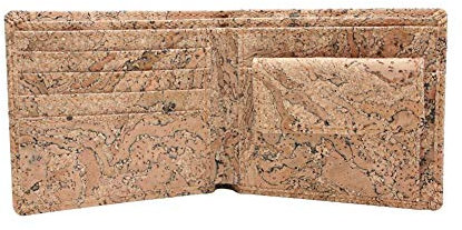 boshiho Geldbörse Kork Herren mit RFID Schutz – Kork-Portemonnaie vegan, 7 Karten-Fächer, Münz-Fach – Slim Geldbeutel Brieftasche aus Kork-Leder, minimalistisch, ökologisch, nachhaltig (Gemstone)
