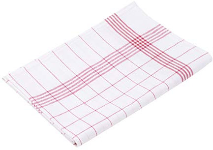 Gözze - Lot de 3 Torchons, 100% coton, haute densité (260 g/m²), 50 x 70 cm - Rouge/Blanc
