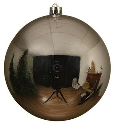 Decorist Kugel XXL, Silber glänzend, bruchfest - Weihnachtkugel, Christbaumkugel XXL, Kunststoff, Verschiedene Durchmesser - 250 mm