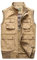 GL SUIT Herren Stehkragen Weste Außen Baumwolle Multi-Pockets Gilet Ärmel Jacke Frühling und Herbst Weste für Angeln Camping Reisen Jagd Fotografie,Khaki,4XL