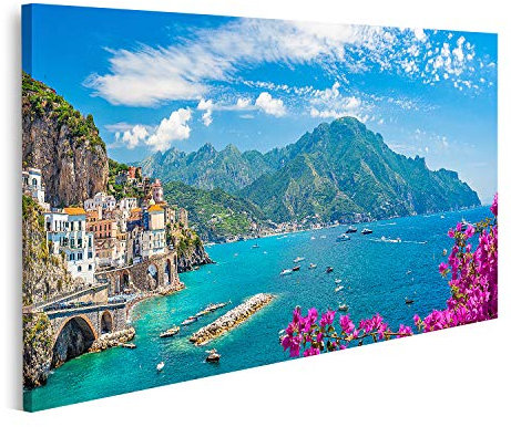 islandburner Bild auf Leinwand Landschaft Amalfiküste Atrani Berühmte Stadt In Italien Bilder Wandbilder Poster